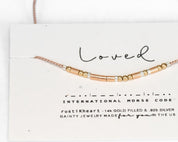 Loved Morse Code Bracelet - Dainty 14K Gold & Silver Jewelry by Olivia Cactus