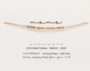 Mama Morse Code Bracelet - Dainty 14K Gold & Silver Jewelry by Olivia Cactus