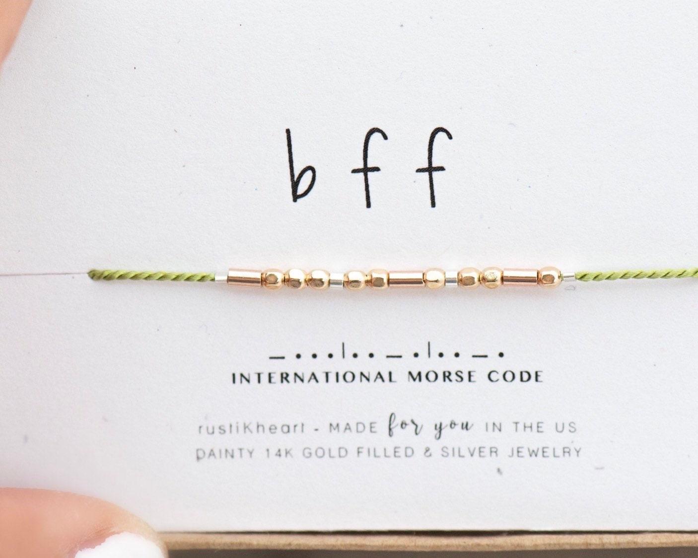 Mama Morse Code Bracelet - Dainty 14K Gold & Silver Jewelry by Olivia Cactus