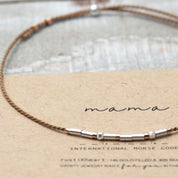 Mama Morse Code Dainty Bracelet - Dainty 14K Gold & Silver Jewelry by Olivia Cactus