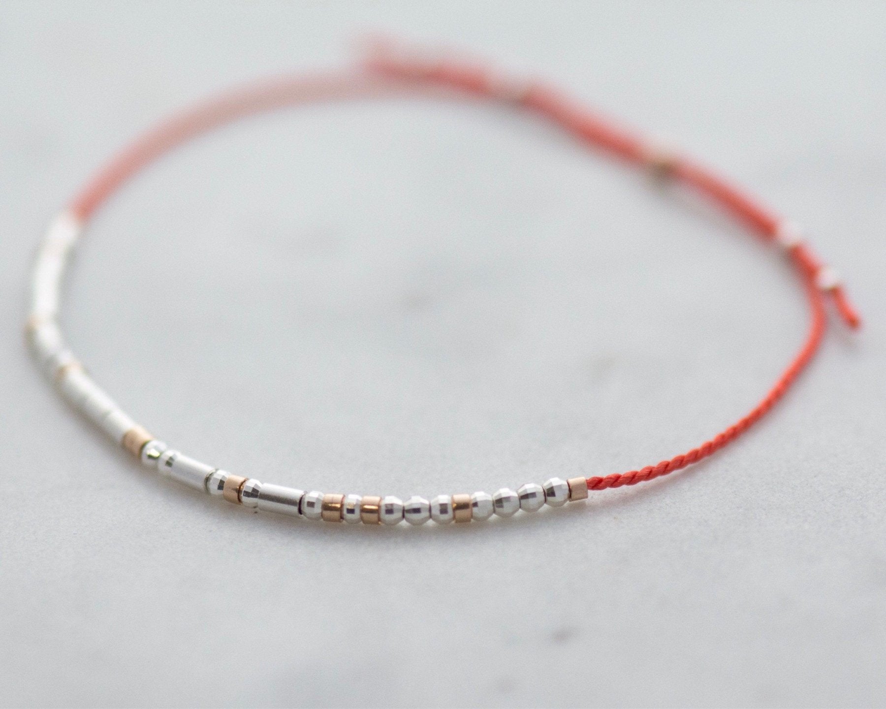 Mama Morse Code Dainty Bracelet - Dainty 14K Gold & Silver Jewelry by Olivia Cactus