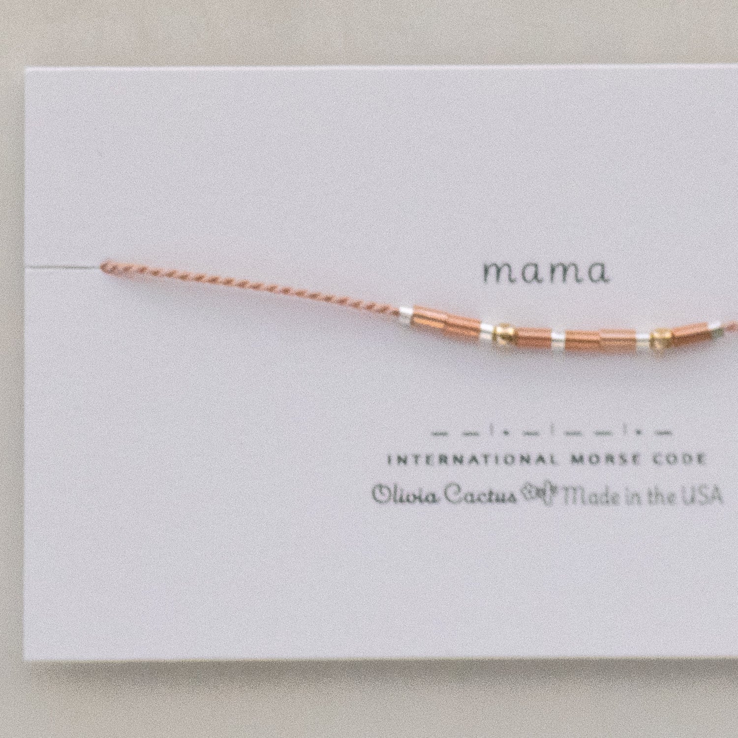 Mama Morse Code Bracelet - Dainty 14K Gold & Silver Jewelry by Olivia Cactus