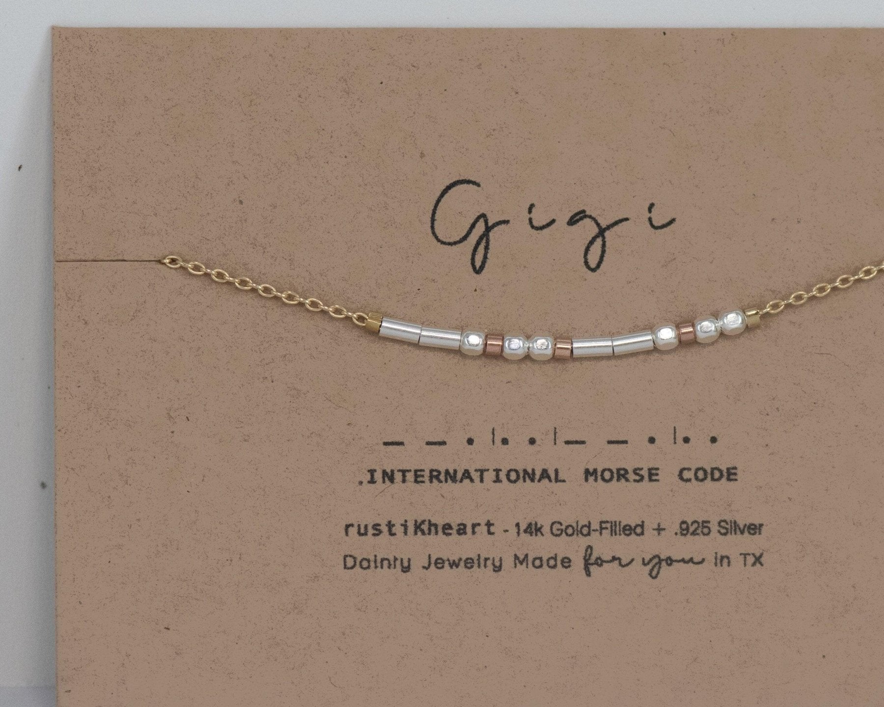 Mimi Morse Code Bracelet - Dainty 14K Gold & Silver Jewelry by Olivia Cactus