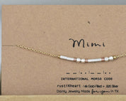 Mimi Morse Code Bracelet - Dainty 14K Gold & Silver Jewelry by Olivia Cactus