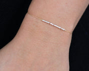 Mimi Morse Code Bracelet - Dainty 14K Gold & Silver Jewelry by Olivia Cactus