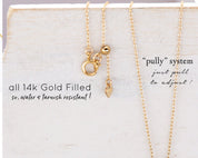 MOM Letter Discs Necklace - Dainty 14K Gold & Silver Jewelry by Olivia Cactus
