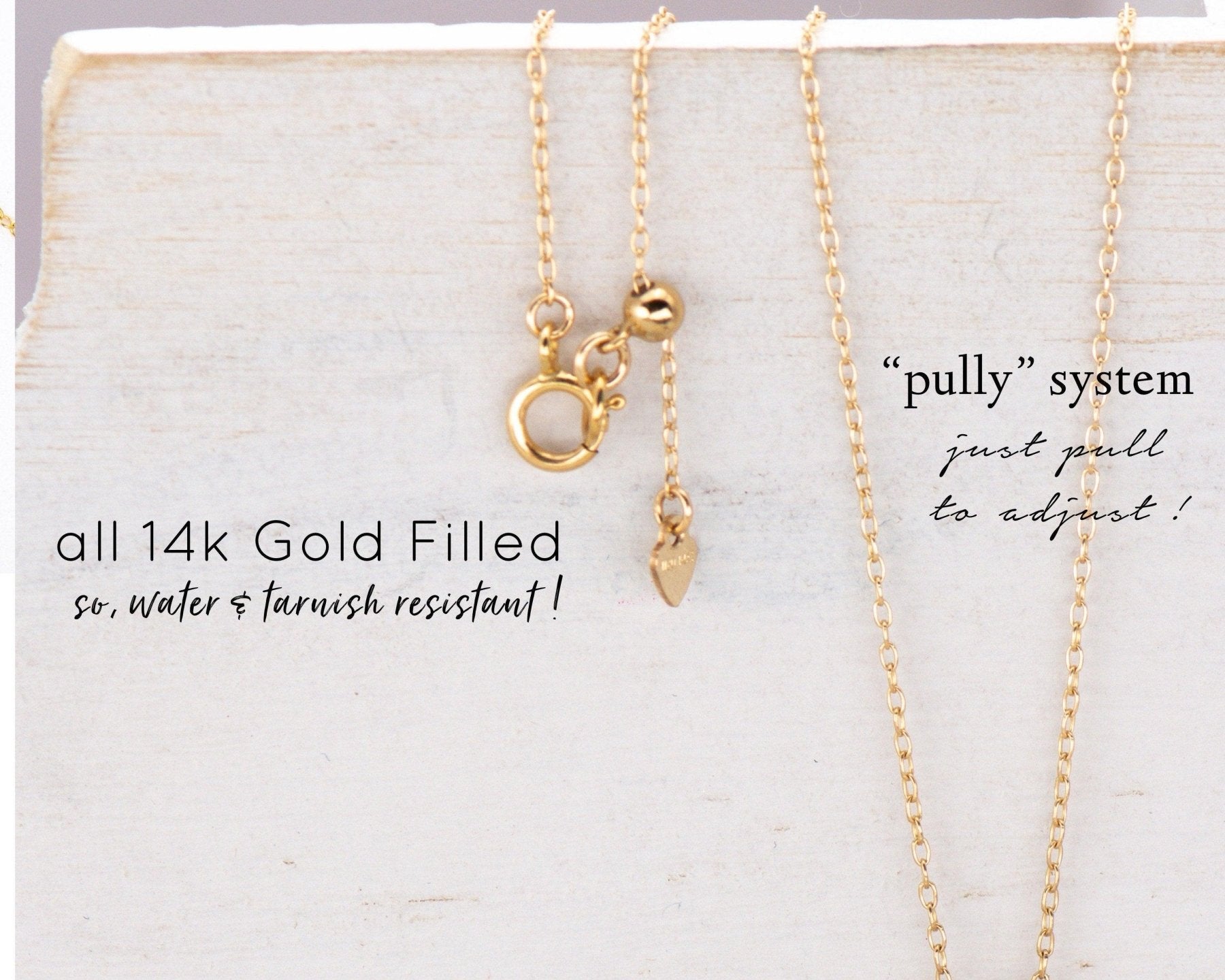MOM Letter Discs Necklace - Dainty 14K Gold & Silver Jewelry by Olivia Cactus