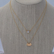 MOM Letter Discs Necklace - Dainty 14K Gold & Silver Jewelry by Olivia Cactus