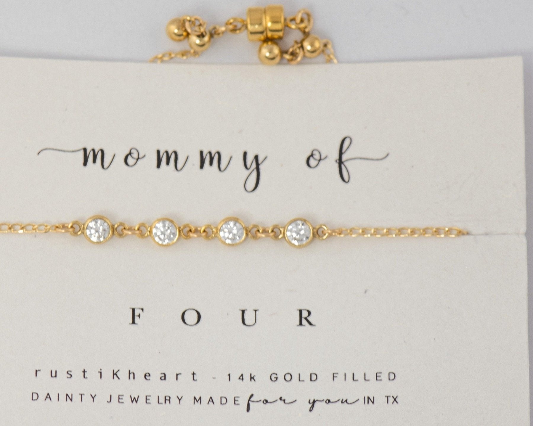Mommy of Bracelet - Dainty 14K Gold & Silver Jewelry by Olivia Cactus