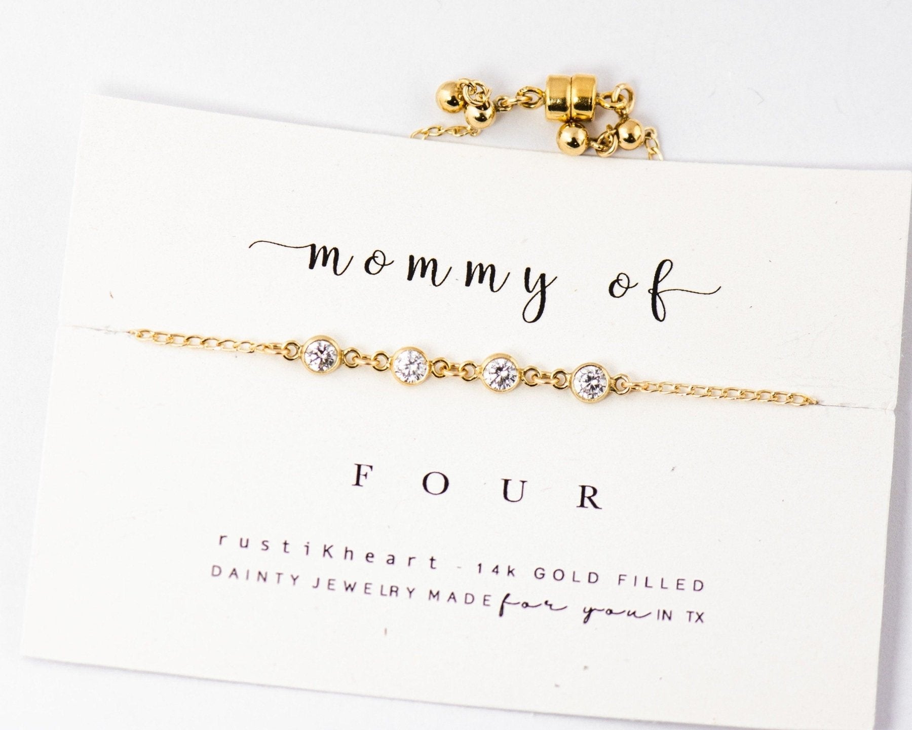 Mommy of Bracelet - Dainty 14K Gold & Silver Jewelry by Olivia Cactus