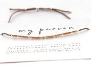 My Person Morse Code Bracelet - Dainty 14K Gold & Silver Jewelry by Olivia Cactus