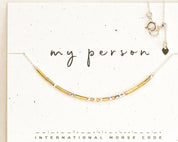 My Person Morse Code Necklace - Dainty 14K Gold & Silver Jewelry by Olivia Cactus