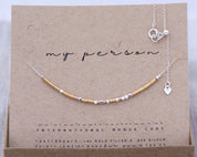 My Person Morse Code Necklace - Dainty 14K Gold & Silver Jewelry by Olivia Cactus