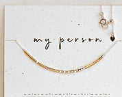 My Person Morse Code Necklace - Dainty 14K Gold & Silver Jewelry by Olivia Cactus