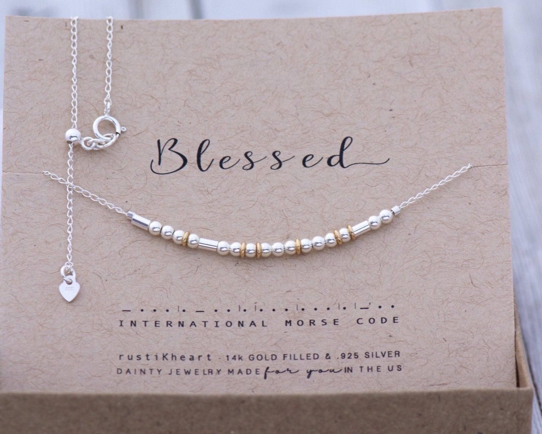 Nana Morse Code Necklace - Dainty 14K Gold & Silver Jewelry by Olivia Cactus