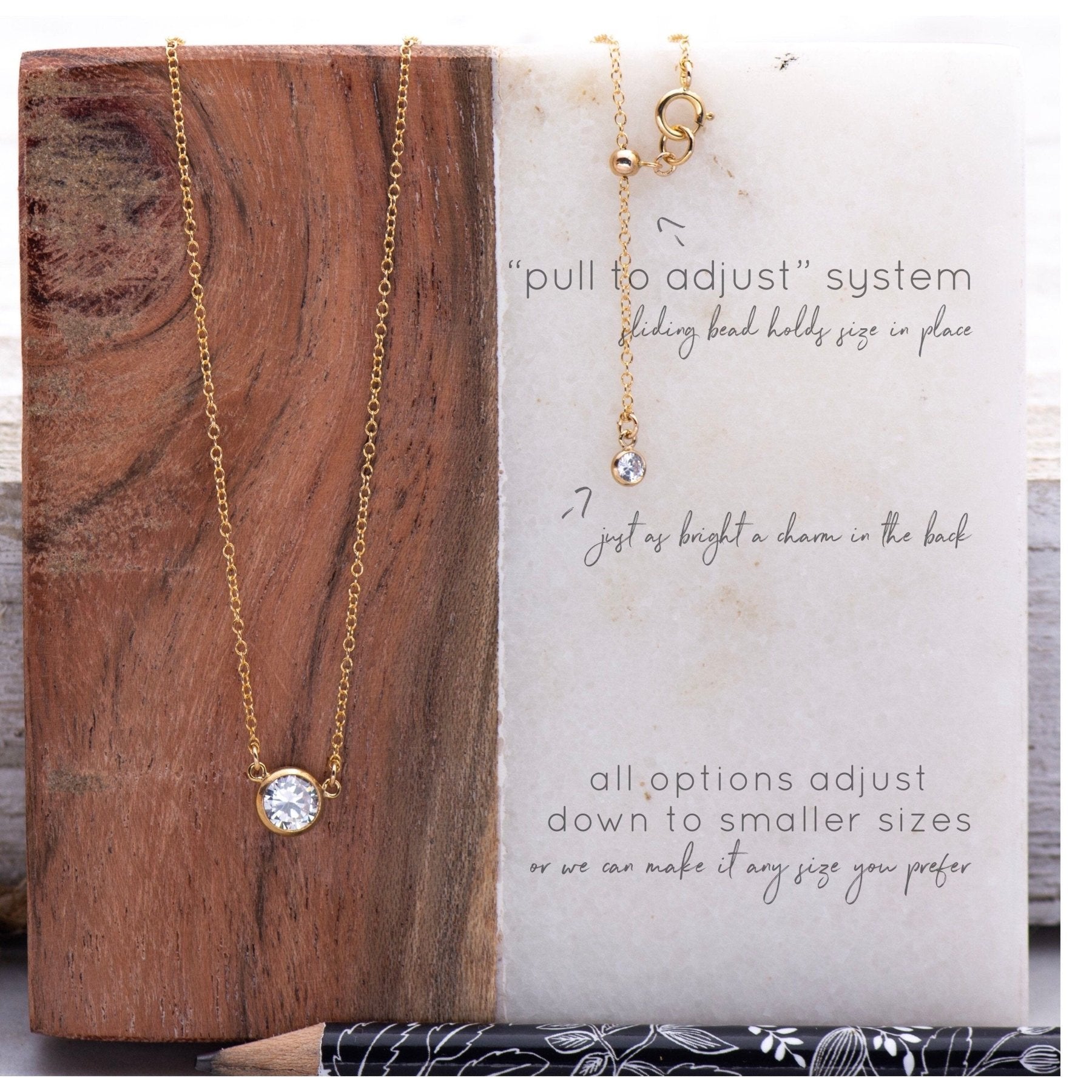 Nasreen Necklace - Gold - Dainty 14K Gold & Silver Jewelry by Olivia Cactus