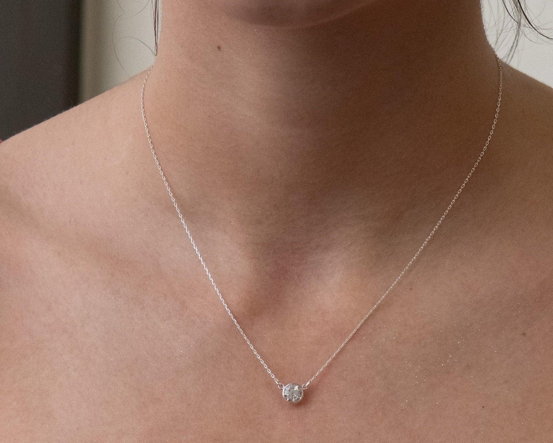 Nasreen Necklace, Silver - Dainty 14K Gold & Silver Jewelry by Olivia Cactus