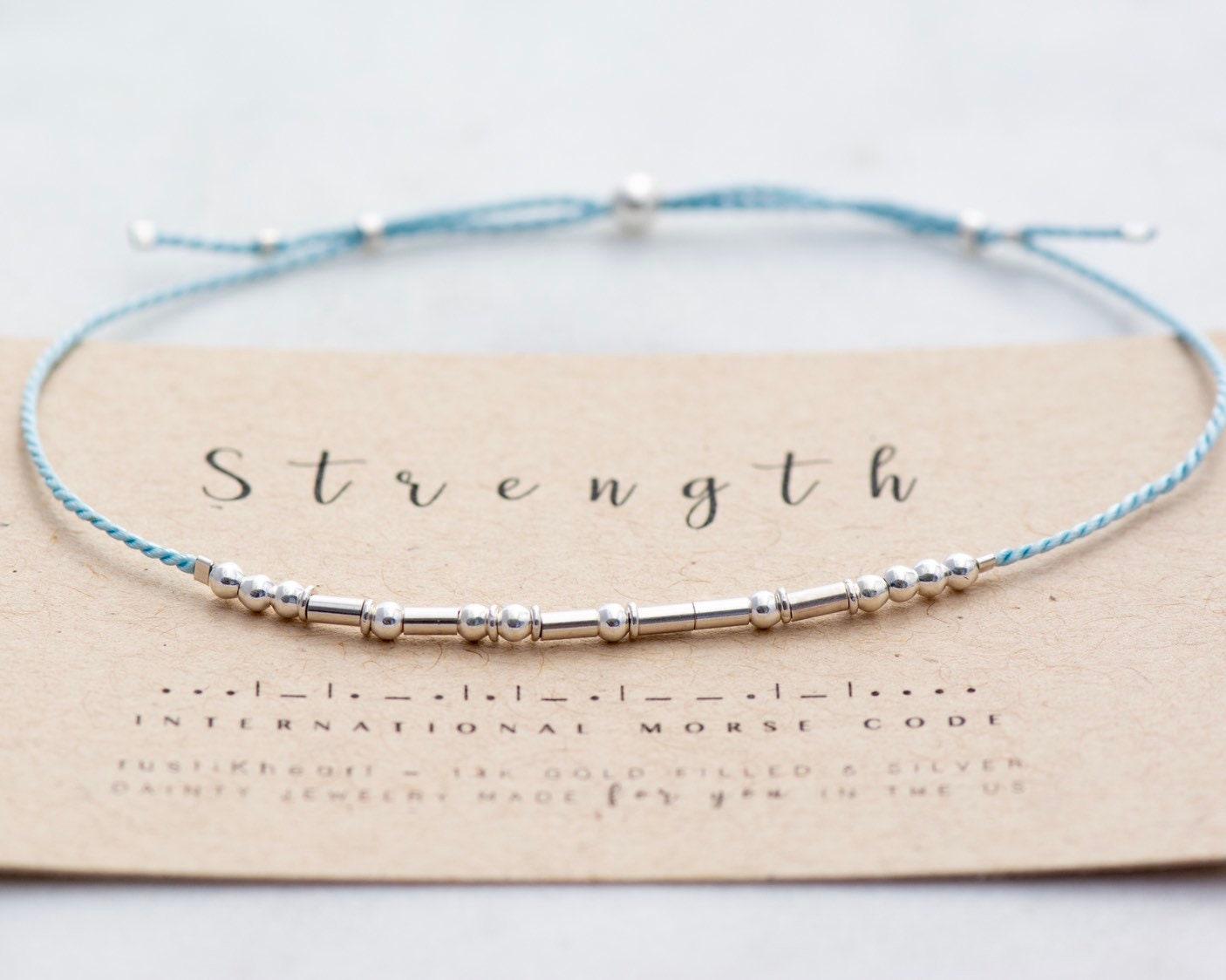 Ohana Morse Code Bracelet - Dainty 14K Gold & Silver Jewelry by Olivia Cactus