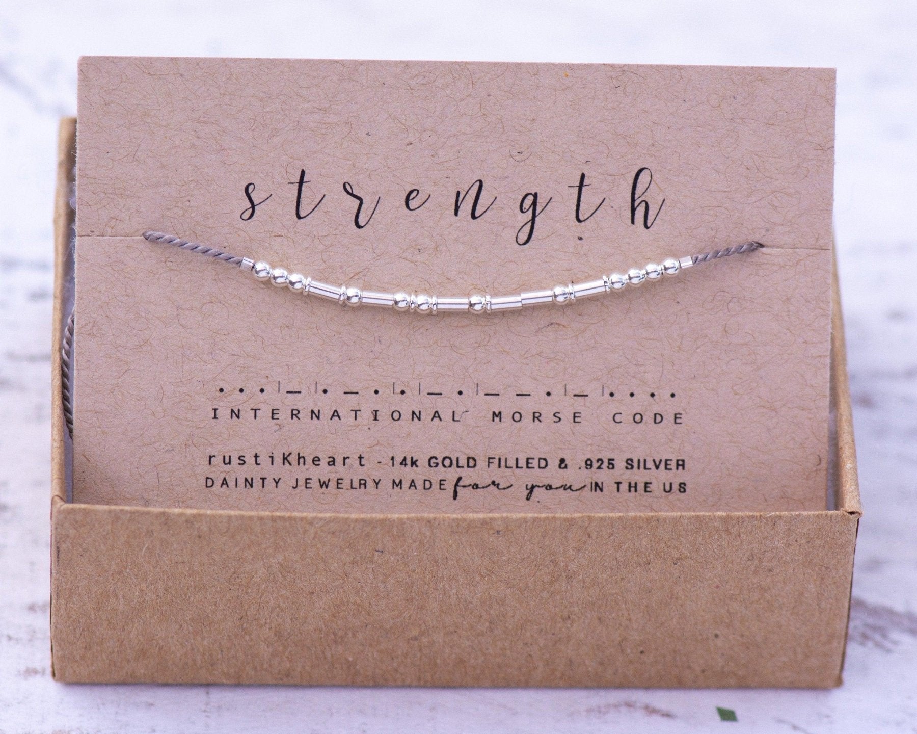 Ohana Morse Code Bracelet - Dainty 14K Gold & Silver Jewelry by Olivia Cactus