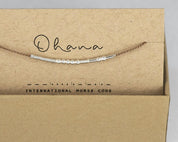 Ohana Morse Code Bracelet - Dainty 14K Gold & Silver Jewelry by Olivia Cactus