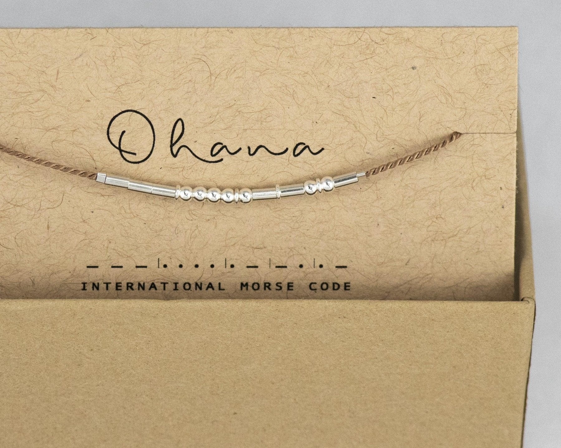 Ohana Morse Code Bracelet - Dainty 14K Gold & Silver Jewelry by Olivia Cactus