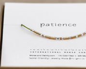 Patience Morse Code Necklace - Dainty 14K Gold & Silver Jewelry by Olivia Cactus