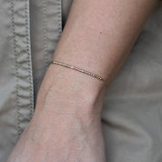 Philippians 4: 6 - 7 Morse Code Bracelet - Dainty 14K Gold & Silver Jewelry by Olivia Cactus