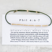 Philippians 4:6 Morse Code Bracelet - Dainty 14K Gold & Silver Jewelry by Olivia Cactus