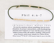 Philippians 4:6 Morse Code Bracelet - Dainty 14K Gold & Silver Jewelry by Olivia Cactus