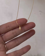 Tiny Cross Spark Necklace