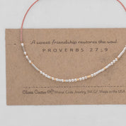 Proverbs 27:9 Bible Morse Code Friendship Bracelet - Dainty 14K Gold & Silver Jewelry by Olivia Cactus