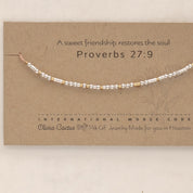 Proverbs 27:9 Bible Morse Code Friendship Bracelet - Dainty 14K Gold & Silver Jewelry by Olivia Cactus