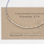 Proverbs 27:9 Bible Morse Code Friendship Bracelet - Dainty 14K Gold & Silver Jewelry by Olivia Cactus