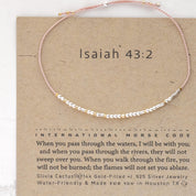 Proverbs 27:9 Bible Morse Code Friendship Bracelet - Dainty 14K Gold & Silver Jewelry by Olivia Cactus