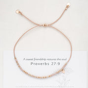 Proverbs 27:9 Friendship Morse Bracelet - Dainty 14K Gold & Silver Jewelry by Olivia Cactus