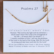Psalms 27 Morse Code Necklace - Dainty 14K Gold & Silver Jewelry by Olivia Cactus
