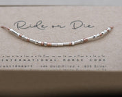 Ride Or Die Morse Code Bracelet - Dainty 14K Gold & Silver Jewelry by Olivia Cactus