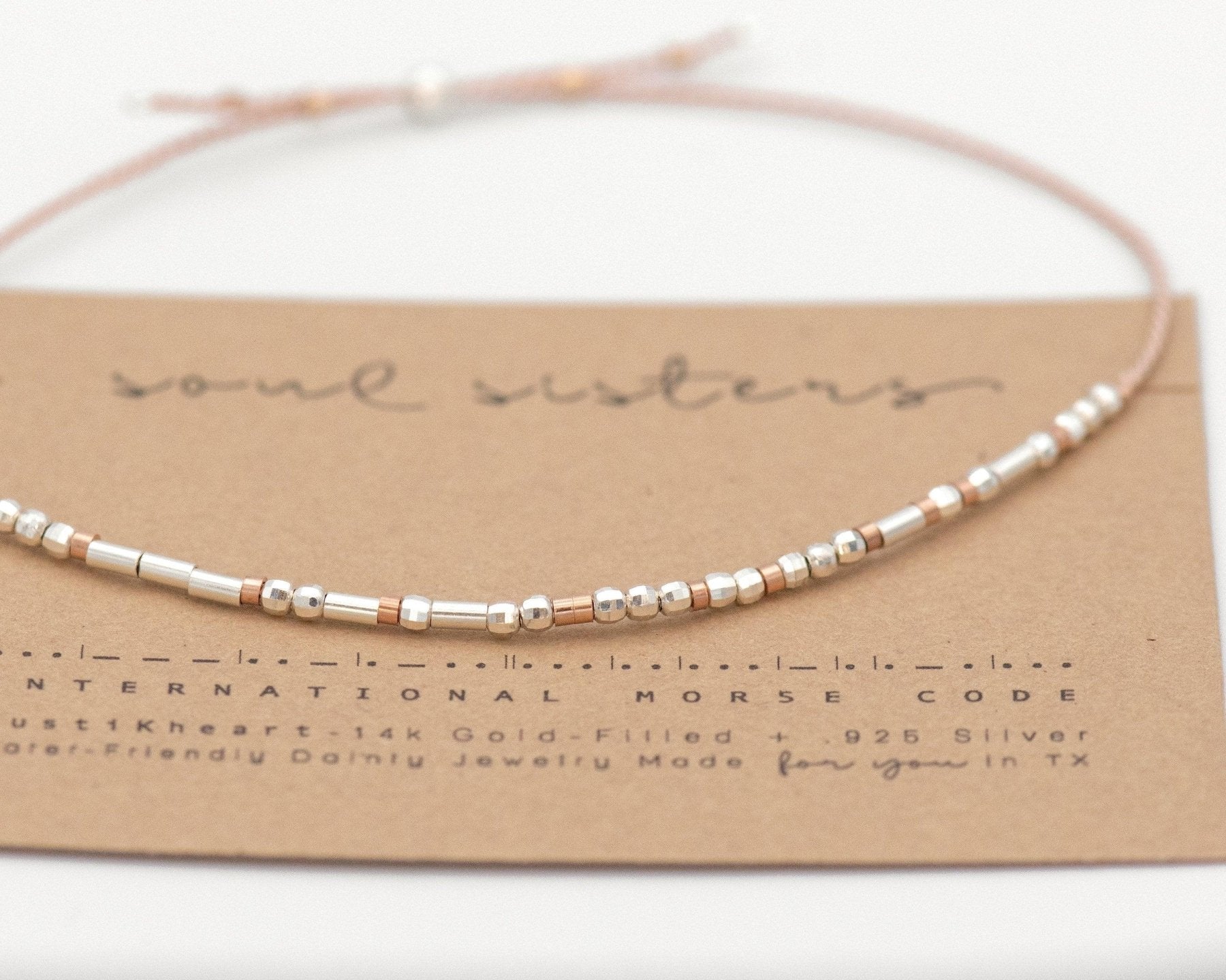 Ride Or Die Morse Code Bracelet - Dainty 14K Gold & Silver Jewelry by Olivia Cactus