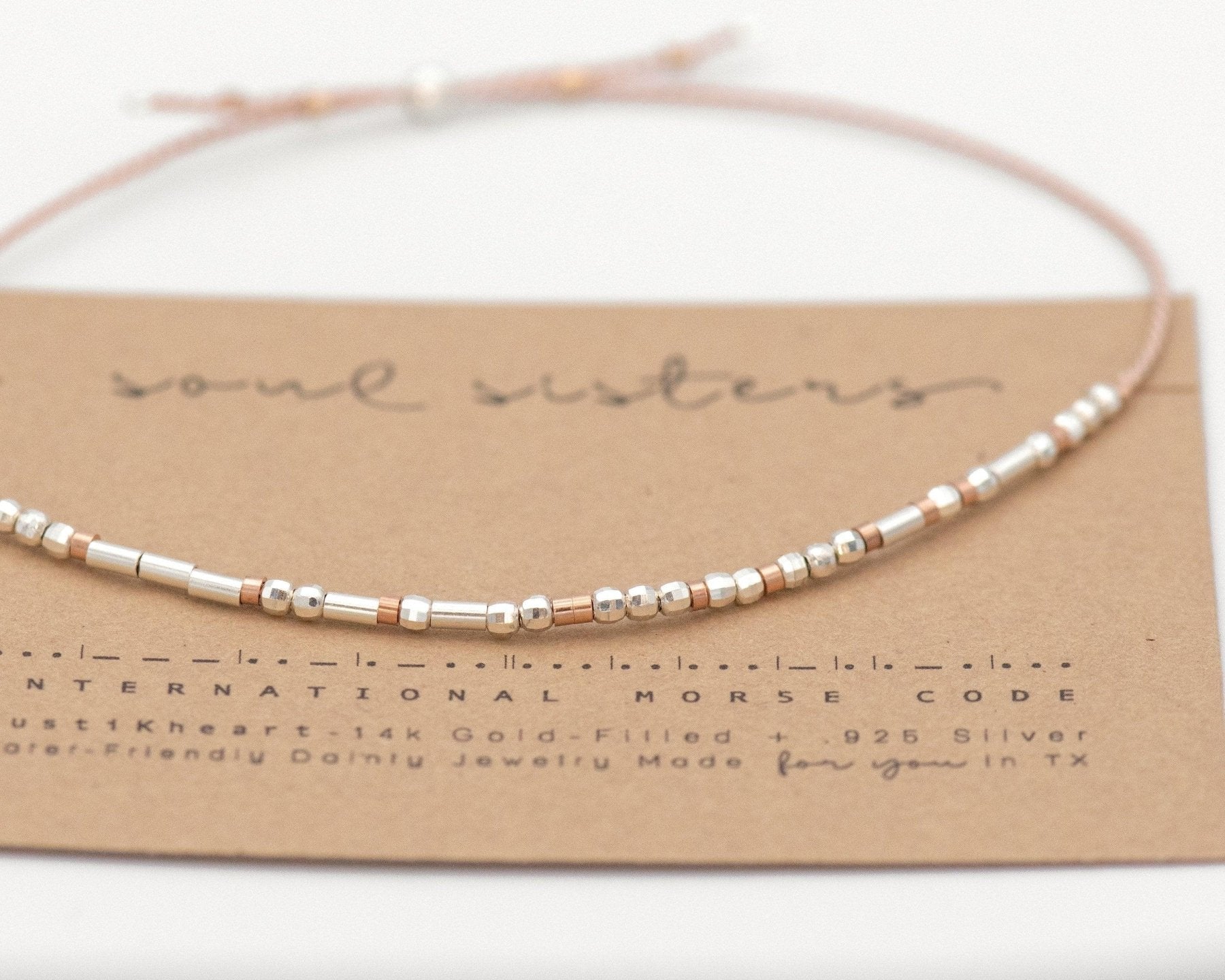 Ride Or Die Morse Code Bracelet - Dainty 14K Gold & Silver Jewelry by Olivia Cactus