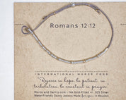 Romans 12:12 Morse Code Bracelet - Dainty 14K Gold & Silver Jewelry by Olivia Cactus
