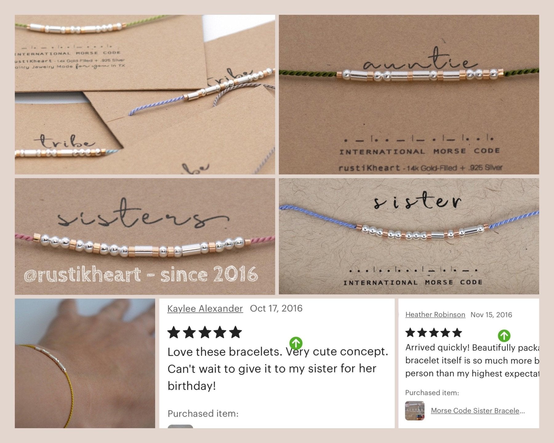 Sister Morse Code Bracelet - Dainty 14K Gold & Silver Jewelry by Olivia Cactus