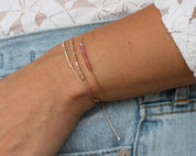 Strength Morse Code Bracelet - Dainty 14K Gold & Silver Jewelry by Olivia Cactus