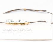 Sister Morse Code Bracelet - Dainty 14K Gold & Silver Jewelry by Olivia Cactus