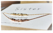 Sister Morse Code Bracelet - Dainty 14K Gold & Silver Jewelry by Olivia Cactus