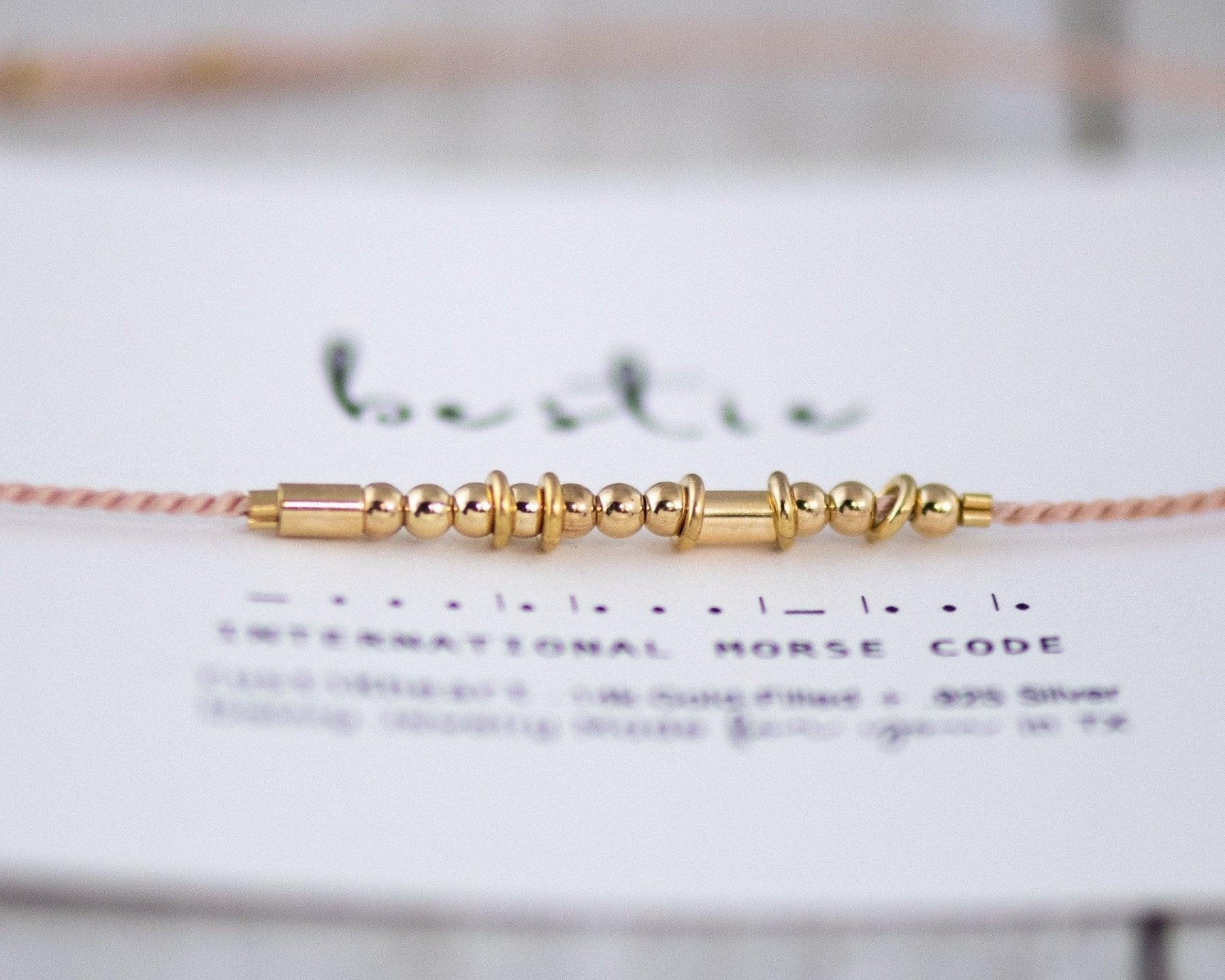 Sister Morse Code Bracelet - Dainty 14K Gold & Silver Jewelry by Olivia Cactus