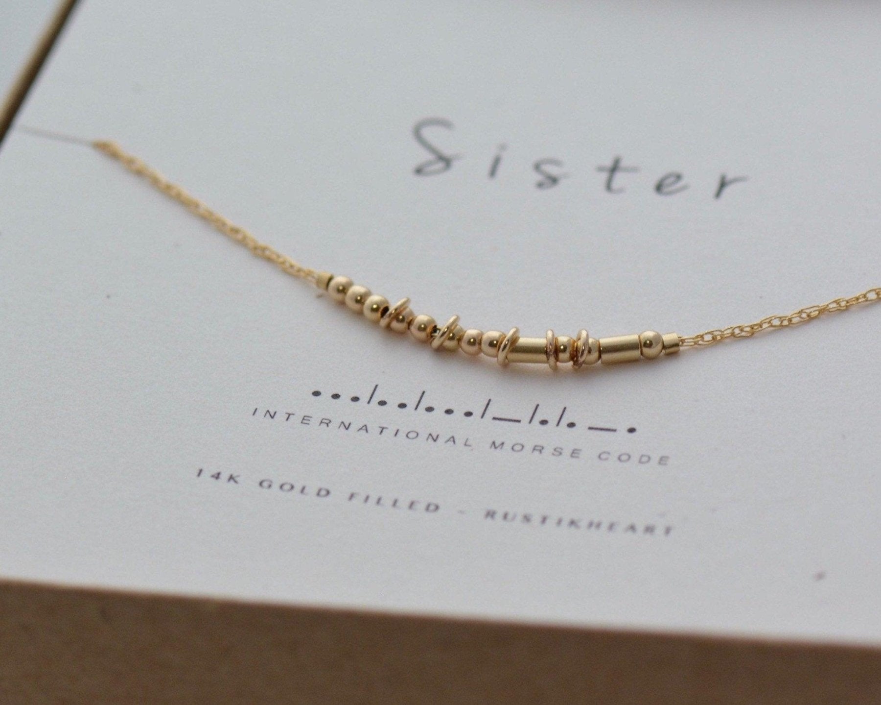 Sister Morse Code Bracelet - Dainty 14K Gold & Silver Jewelry by Olivia Cactus