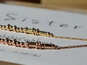 Sister Morse Code Bracelet - Dainty 14K Gold & Silver Jewelry by Olivia Cactus