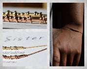 Sister Morse Code Bracelet - Dainty 14K Gold & Silver Jewelry by Olivia Cactus
