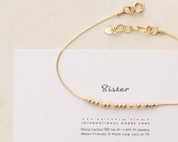 Sister Morse Code Bracelet - Dainty 14K Gold & Silver Jewelry by Olivia Cactus