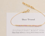 Sister Morse Code Bracelet - Dainty 14K Gold & Silver Jewelry by Olivia Cactus